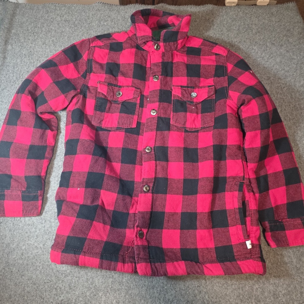 Tommy Bahama Kids Sherpa/Fleece-Lined Buffalo Plaid Shirt Jacket 13-14yrs P1